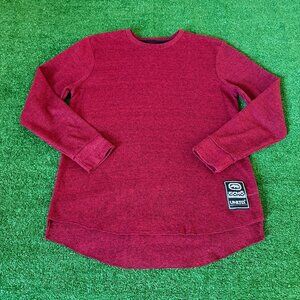Ecko Unltd Long Sleeve Crewneck Burgundy mini-Waffle Knit Thermal T-Shirt Size M